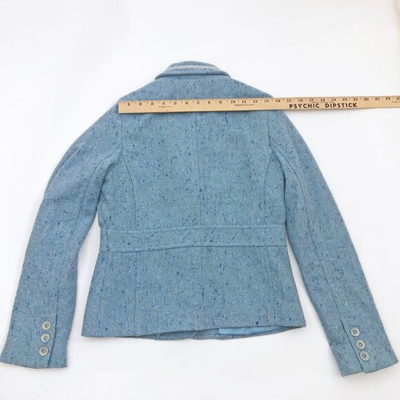 Old Navy Blazer Light Blue Tweed Dark Blue & Yellow Accents 3 Button Size Small - Picture 6 of 8